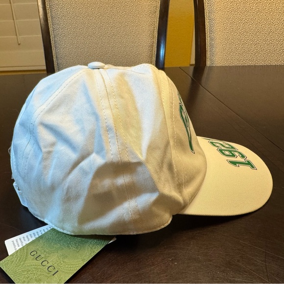New Gucci GG Logo White Green Baseball Hat Size L - Picture 5 of 12